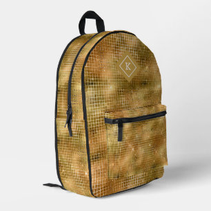 Glam Gold Glitzer Disco Mirrors Bedruckter Rucksack
