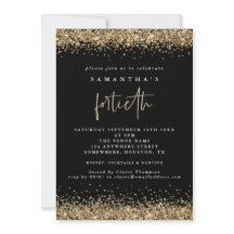 Glam Gold Glitzer Fortieth Party Black