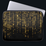 Glam gold Glitzer & Glitzern Laptopschutzhülle<br><div class="desc">Eleganter Glitzer aus schwarzem Glam und Glitzern</div>
