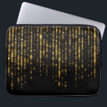 Glam gold Glitzer & Glitzern Laptopschutzhülle<br><div class="desc">Eleganter Glitzer aus schwarzem Glam und Glitzern</div>