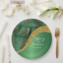 Glam Gold Glitzer Green Metallic Wedding