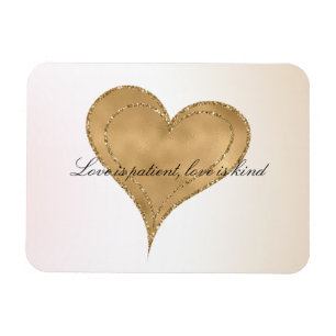 Glam Gold Glitzer Herz Magnet