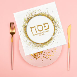 Glam Gold Glitzer Jewish Holiday Passover Serviette