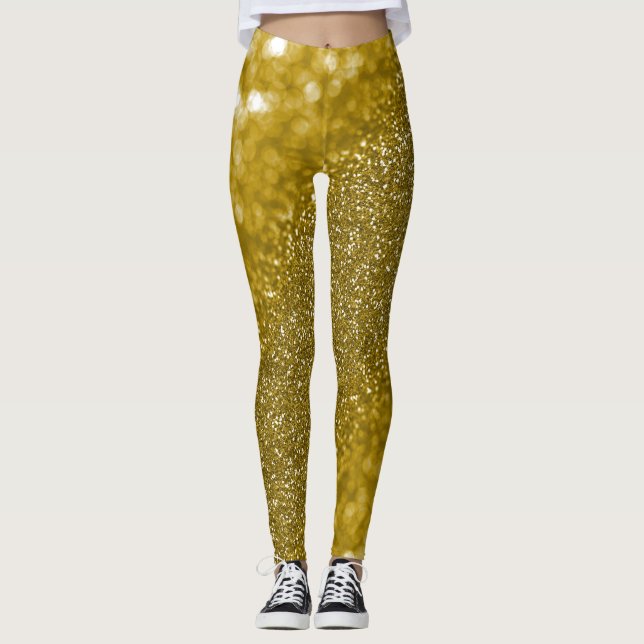 Glam Gold Glitzer Leggings (Vorderseite)