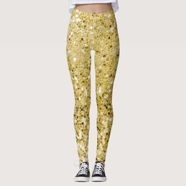 Glam Gold Glitzer Leggings (Vorderseite)