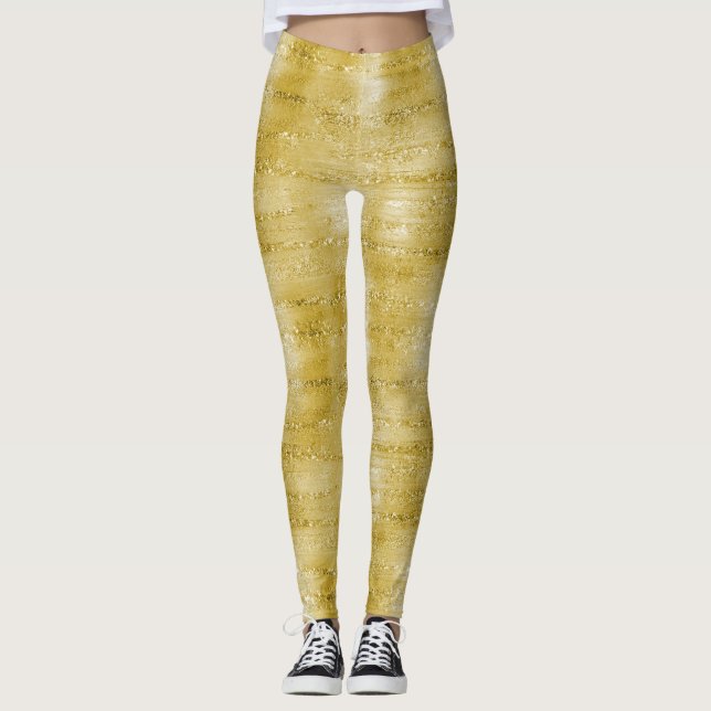 Glam Gold Glitzer Leggings (Vorderseite)
