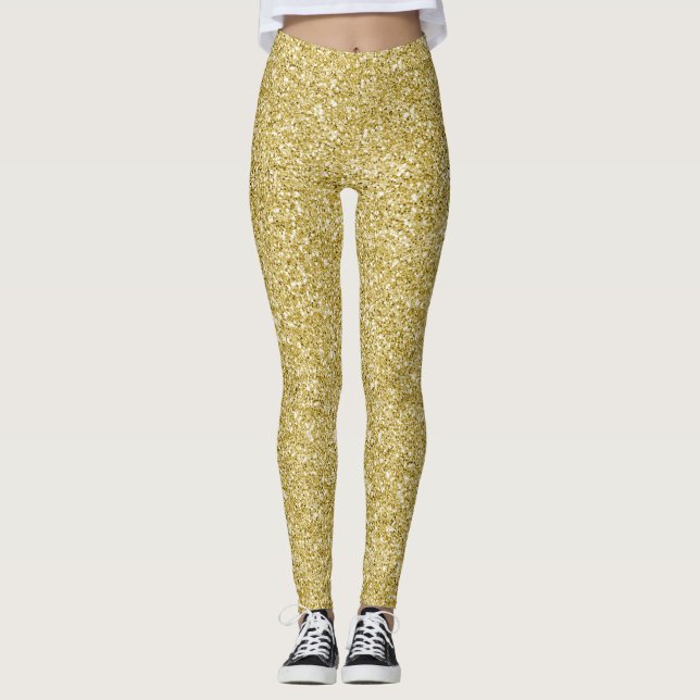 Glam Gold Glitzer Leggings (Vorderseite)