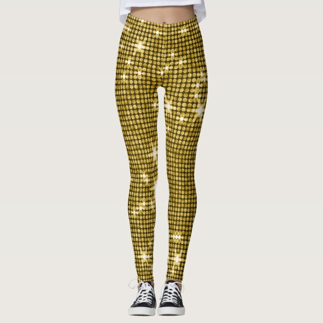 Glam Gold Glitzer Leggings (Vorderseite)