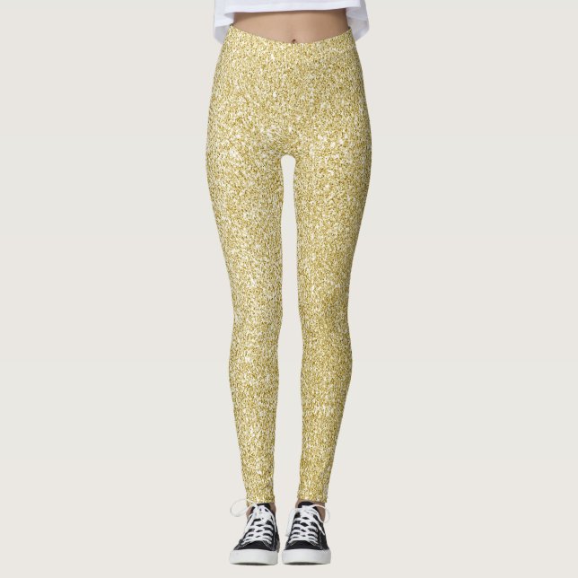 Glam Gold Glitzer Leggings (Vorderseite)