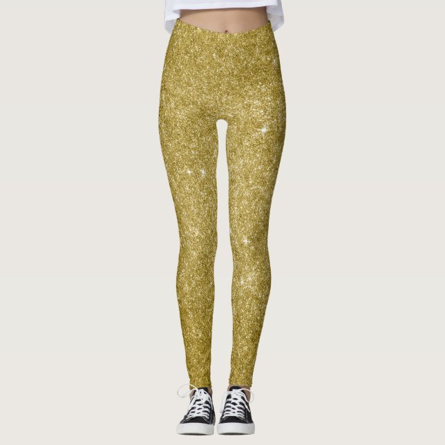 Glam Gold Glitzer Leggings (Vorderseite)