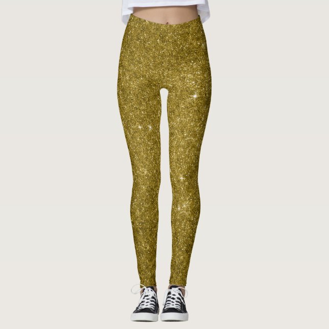 Glam Gold Glitzer Leggings (Vorderseite)