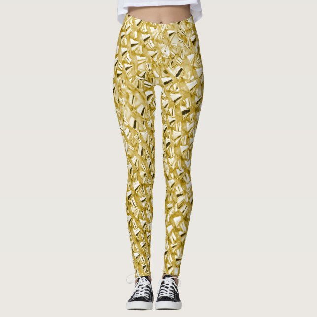 Glam Gold Glitzer Leggings (Vorderseite)