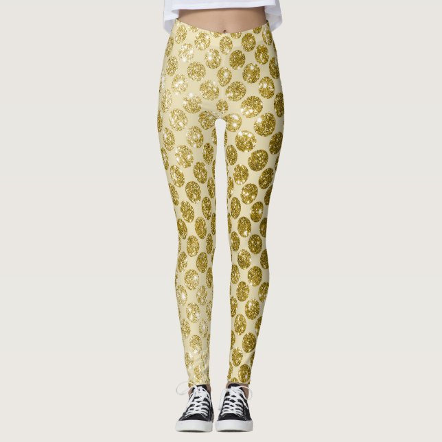 Glam Gold Glitzer Leggings (Vorderseite)