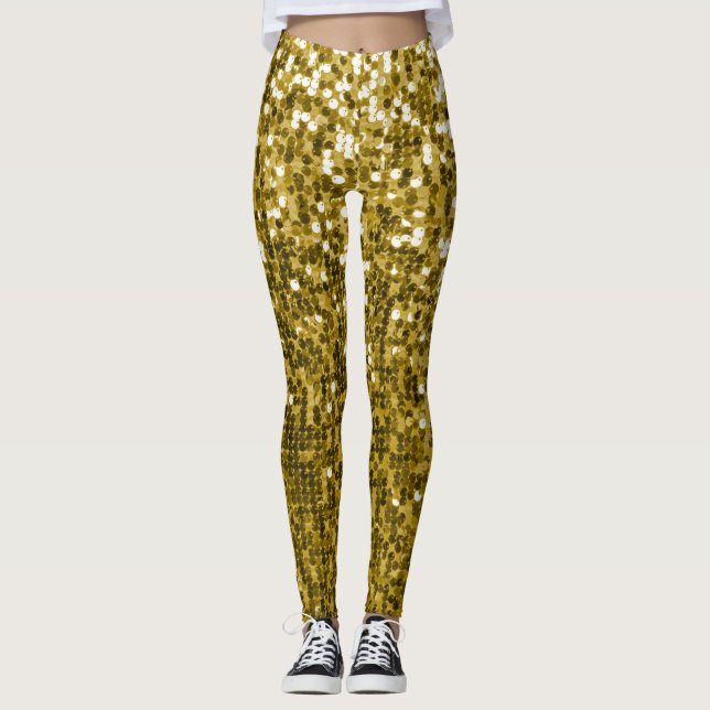 Glam Gold Glitzer Leggings (Vorderseite)