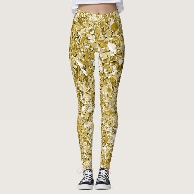Glam Gold Glitzer Leggings (Vorderseite)