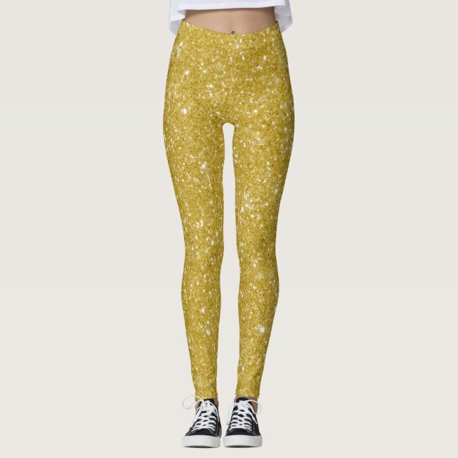 Glam Gold Glitzer Leggings (Vorderseite)