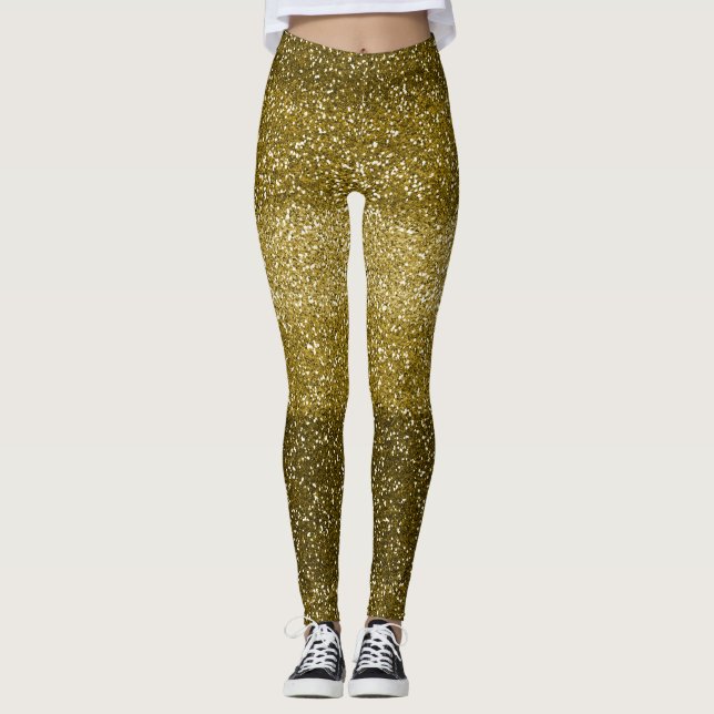 Glam Gold Glitzer Leggings (Vorderseite)