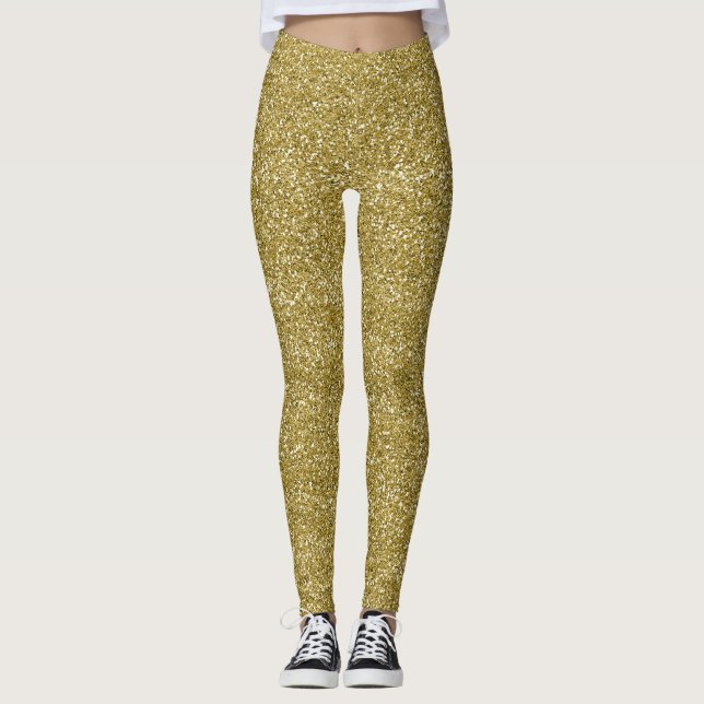 Glam Gold Glitzer Leggings (Vorderseite)