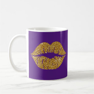 Glam Gold Glitzer Lipno Lila Kaffeetasse