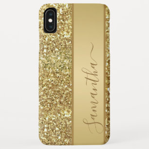 Glam Gold Glitzer Monogram Name Script Case-Mate iPhone Hülle