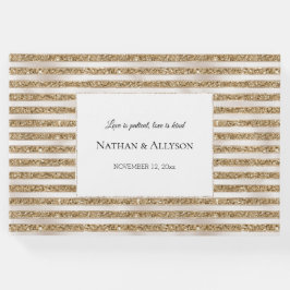 Glam Gold Glitzer Pearl Streifen Gästebuch