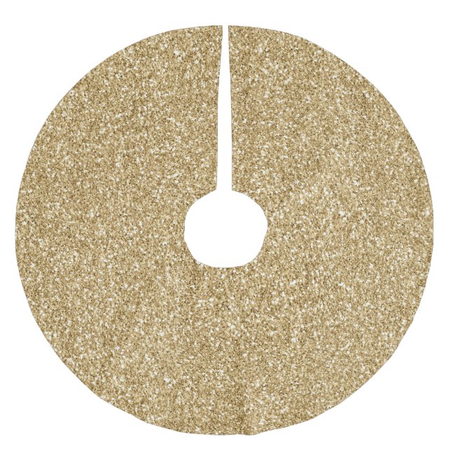 Glam Gold Glitzer Polyester Weihnachtsbaumdecke (Vorderseite)