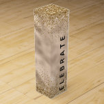 Glam Gold Glitzer Sparkle Celebrate Weinbox<br><div class="desc">Glam Gold Glitzer Sparkle feiert Weinkiste. Perfekter Glanz für Weihnachten,  Hochzeit oder Jubiläum</div>
