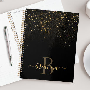 Glam Gold Glitzer Sparkling Elegante Luxe Monogram Planer