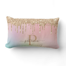 Glam Gold Glitzer Tropfen Elegantes Monogramm