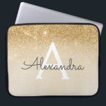 Glam Gold Glitzer und Sparkle Chic Mit Monogramm Laptopschutzhülle<br><div class="desc">Gold Ombre Imitats Glitzer und Sparkle Moderne und elegante Monogram Case. Dieser Fall kann so angepasst werden,  dass er Ihren Anfangs- und Vornamen enthält.</div>