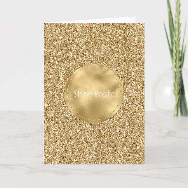 Glam Gold Glitzy Glitzer Karte (Vorderseite)