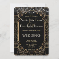 Glam Gold Great Gatsby Black Art Deco 20s Hochzeit