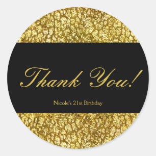 Glam Gold Leopard Print Chic Gastgeschenk Stickers