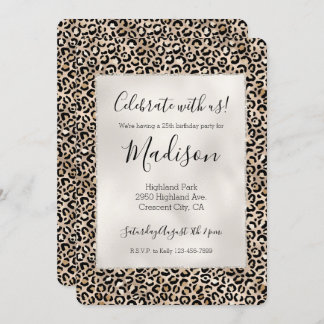 Glam Gold Leopard Print Einladung