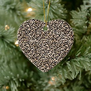 Glam Gold Leopard Print Keramik Ornament