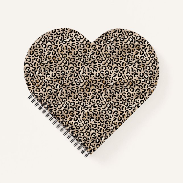 Glam Gold Leopard Print Notizbuch (Vorderseite)