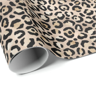 Glam Gold Leopard Print Ombre Geschenkpapier