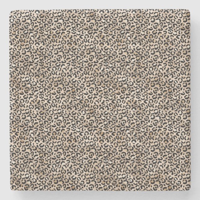 Glam Gold Leopard Print Steinuntersetzer (Vorderseite)