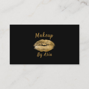Glam Gold Lippen Kuss Schwarz Makeup-Artist Visitenkarte