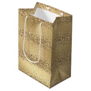 Glam Gold Luxe Glitzy Sparkle Glitzer Mittlere Geschenktüte
