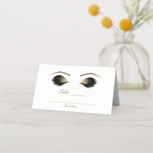 Glam Gold Make-up Wimpern Schönheitsveranstaltung Platzkarte