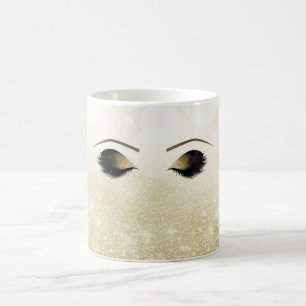 Glam Gold Makeup Augen & Wimpern Personalisiert Tasse