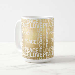 Glam Gold Peace Liebe Kaffeetasse