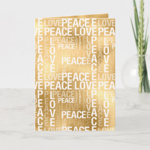 Glam Gold Peace Liebe Karte