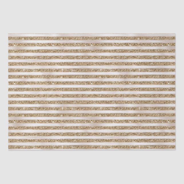 Glam Gold Pearl Stripes Seidenpapier (Vorderseite)