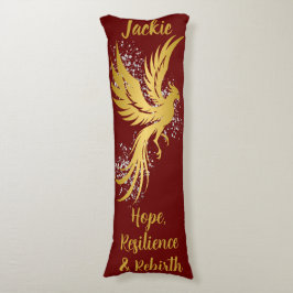 Glam Gold Phoenix Silver Glitzer Monogram Maroon | Seitenschläferkissen