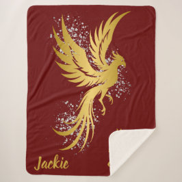 Glam Gold Phoenix Silver Glitzer Monogram Maroon | Sherpadecke