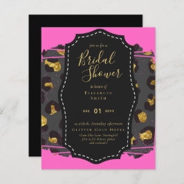 Glam Gold Pink Brautparty laden Tier ein