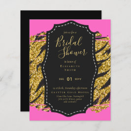 Glam Gold Pink Brautparty laden Tier ein