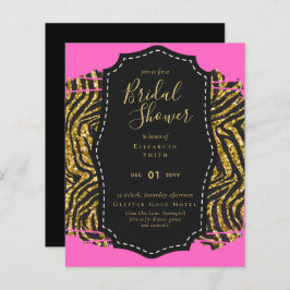 Glam Gold Pink Brautparty laden Tier ein